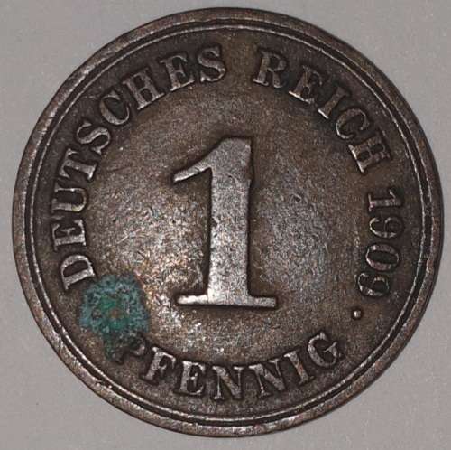 1909E - 1 PFENNIG - GERMAN EMPIRE (Copper) KM#10